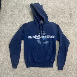 Vintage Walt Disney World Mickey Mouse Hoodie Sweatshirt Mens Size Small Graphic